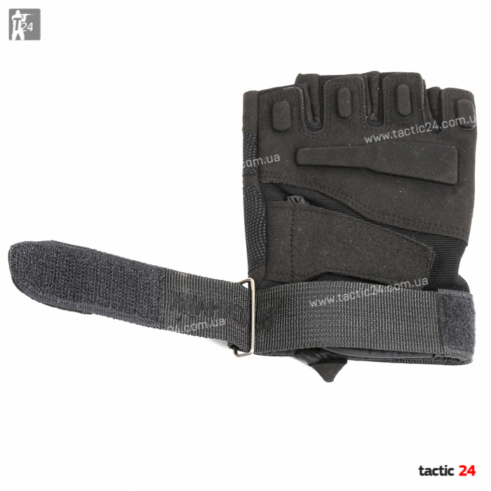 Тактические перчатки Беспалые Black Hawk Черные в военторг tactic24.com.ua