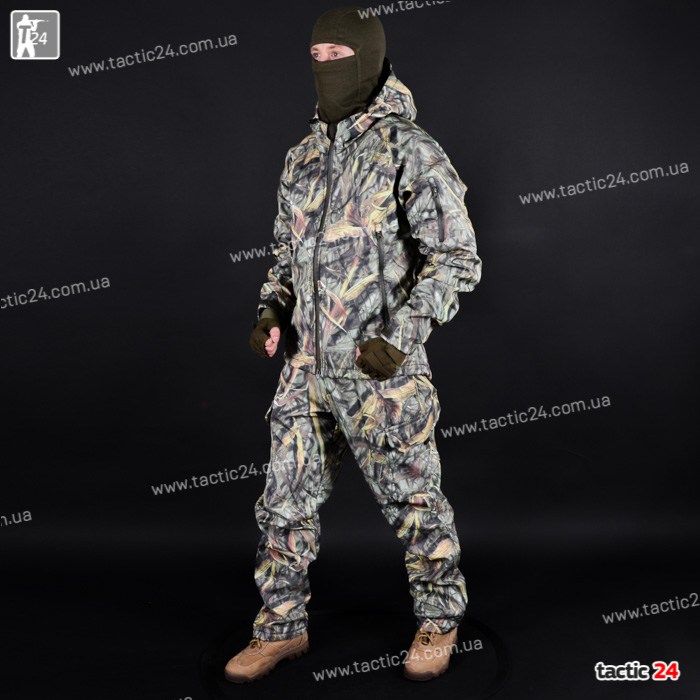 Камуфляжный Костюм Охота-Рыбалка (112) "Светлый камыш" Пошив как софтшел в военторг tactic24.com.ua