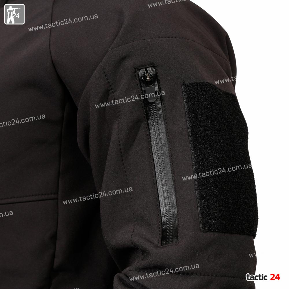 Куртка тактическая Черная  Softshell в военторг tactic24.com.ua