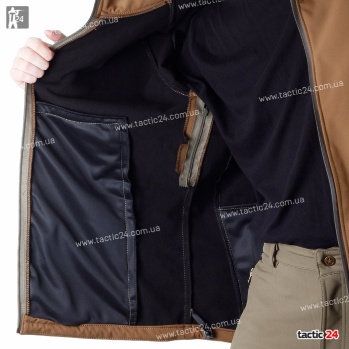 Куртка тактическая Softshell Койот Тан в военторг tactic24.com.ua