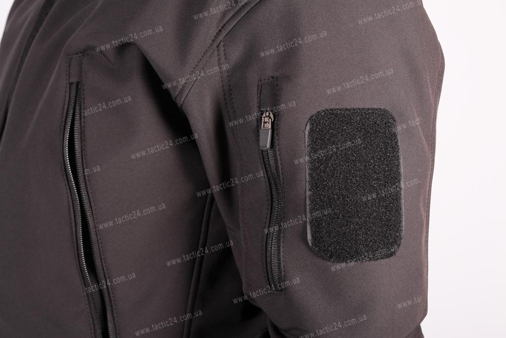 Куртка Softshell с отстегивающимся капюшономЧерный  в военторг tactic24.com.ua