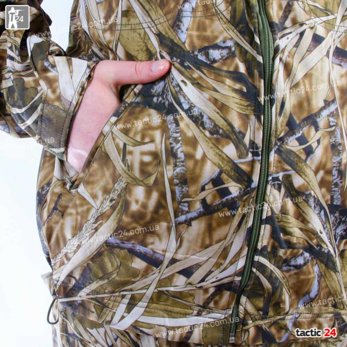 Камуфляжный Костюм (812) "Светлый камыш" водоотталкивающий Дюспо с начесом на змейках в военторг tactic24.com.ua