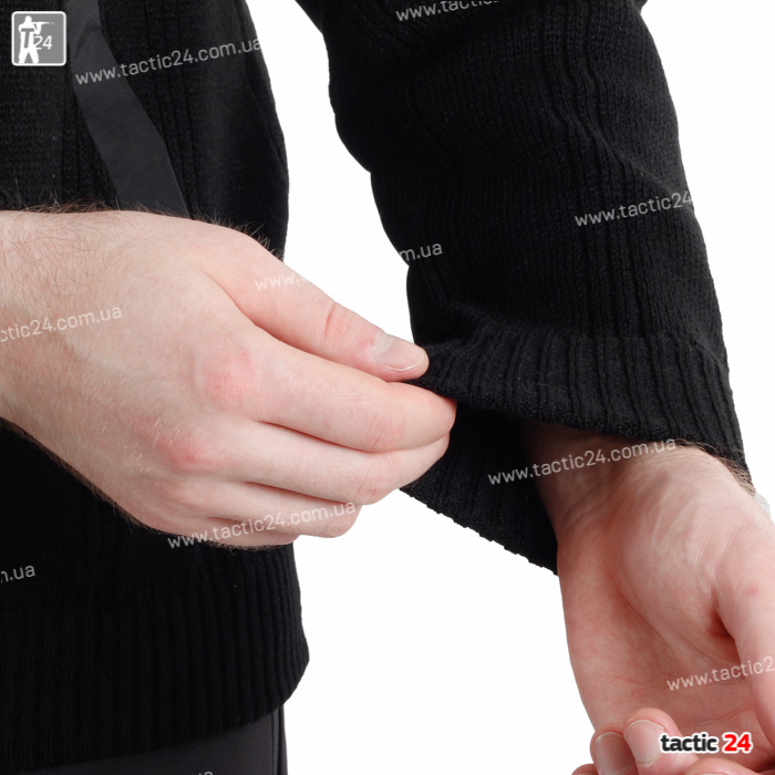 Офицерский свитер на змейке Черный в военторг tactic24.com.ua