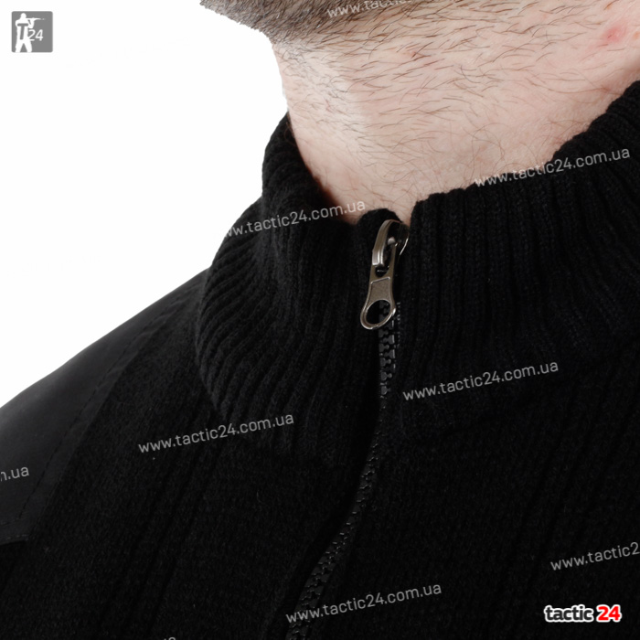 Офицерский свитер на змейке Черный в военторг tactic24.com.ua