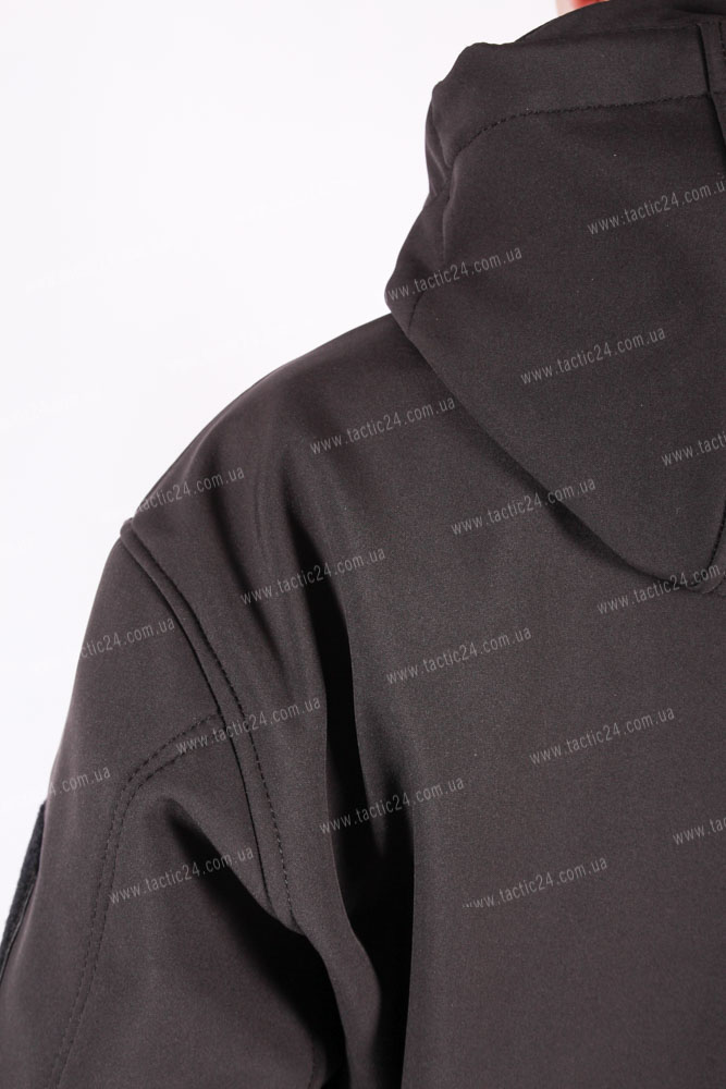 Куртка Softshell с отстегивающимся капюшономЧерный  в военторг tactic24.com.ua