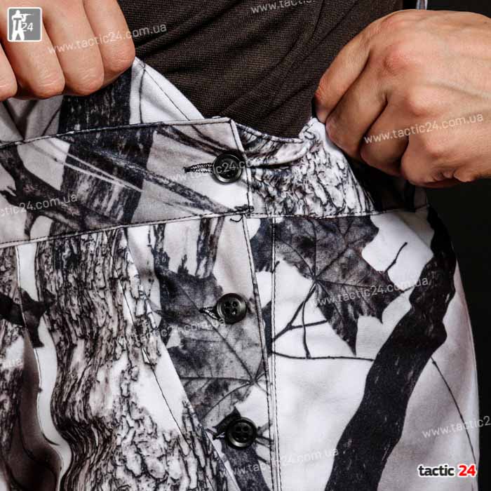 Зимний камуфляж (112) мембранный полукомбинезоны Белый клен  в военторг tactic24.com.ua