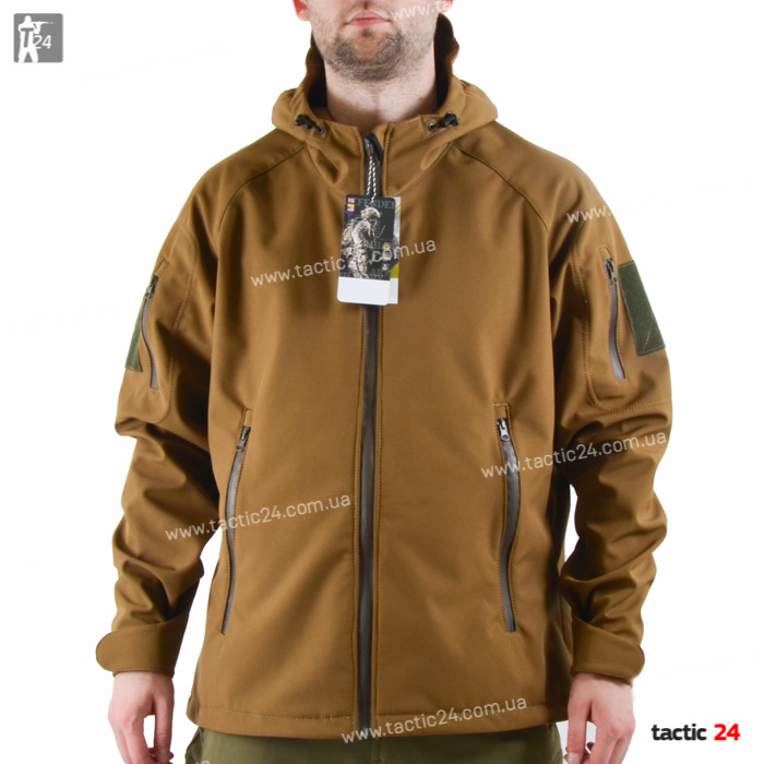 Куртка тактическая Softshell Койот Тан в военторг tactic24.com.ua