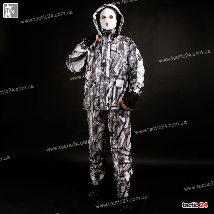 Зимний камуфляж (112) мембранный полукомбинезоны Белый клен  в военторг tactic24.com.ua