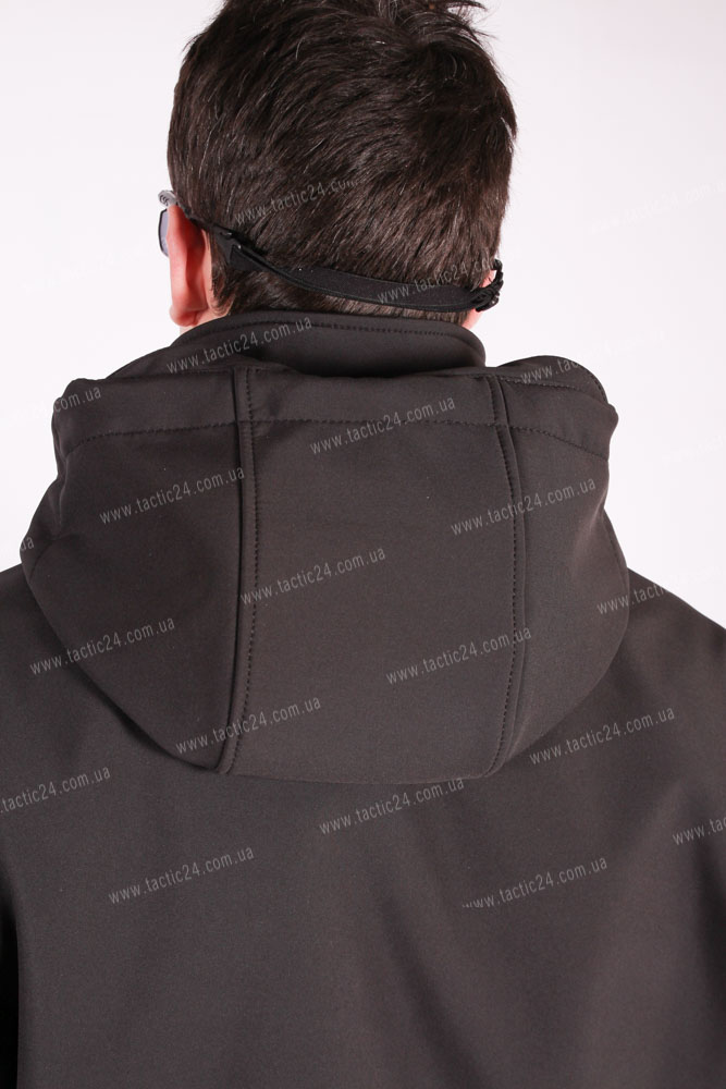 Куртка Softshell с отстегивающимся капюшономЧерный  в военторг tactic24.com.ua