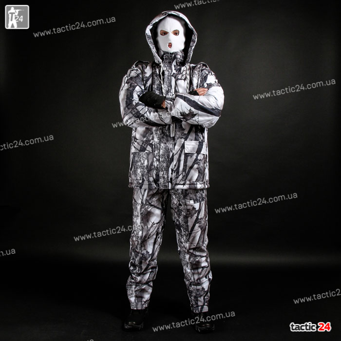 Зимний камуфляж (112) мембранный полукомбинезоны Белый клен  в военторг tactic24.com.ua
