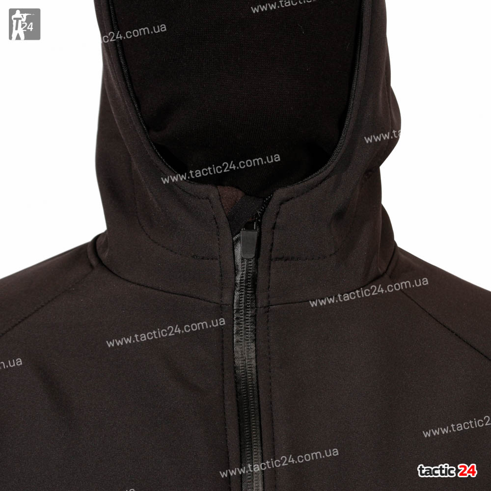 Куртка тактическая Черная  Softshell в военторг tactic24.com.ua