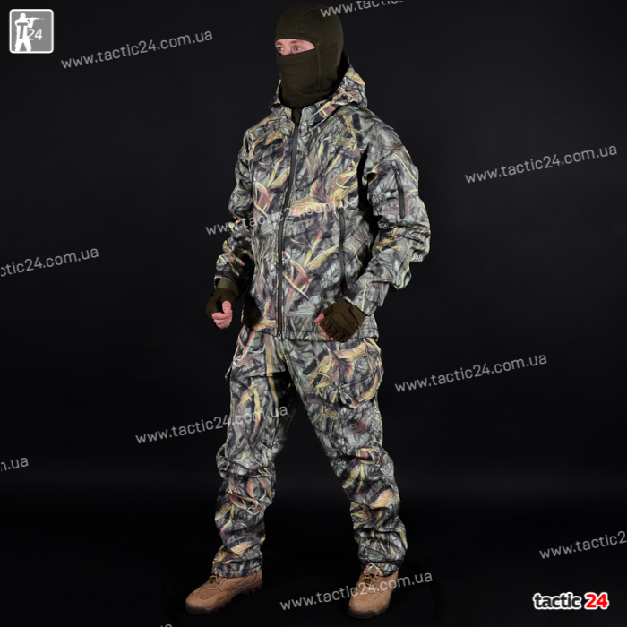 Камуфляжный Костюм Охота-Рыбалка (112) "Светлый камыш" Пошив как софтшел в военторг tactic24.com.ua