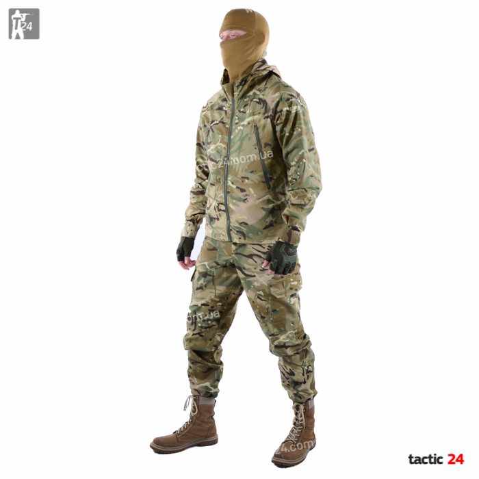 Камуфляж спорт с капюшеном Multicam со змейками рип-стоп в военторг tactic24.com.ua