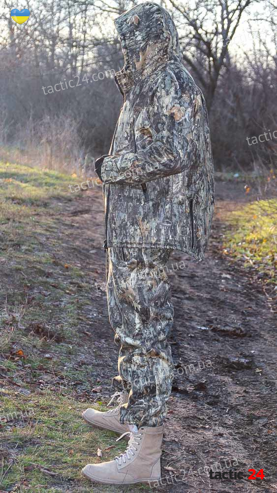 Зимний камуфляжный (112)  костюм с начесом Шерст Мембранный + полукомбинезоны Дуб ,  в военторг tactic24.com.ua