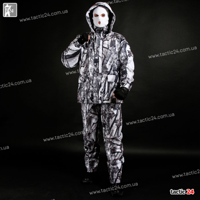 Зимний камуфляж (112) мембранный полукомбинезоны Белый клен  в военторг tactic24.com.ua