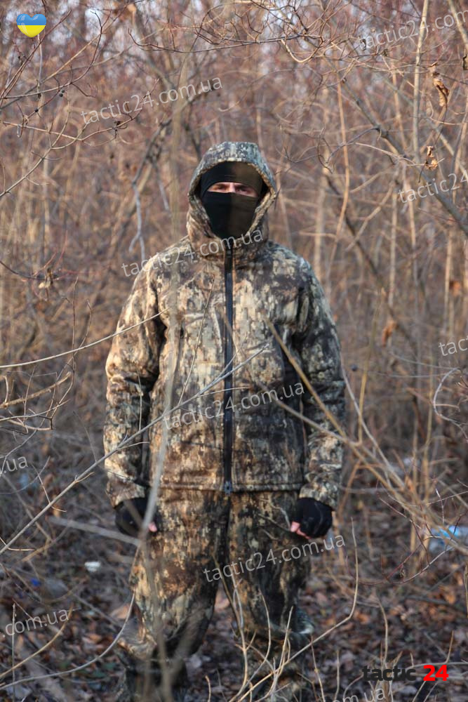 Зимний камуфляжный (112)  костюм с начесом Шерст Мембранный + полукомбинезоны Дуб ,  в военторг tactic24.com.ua