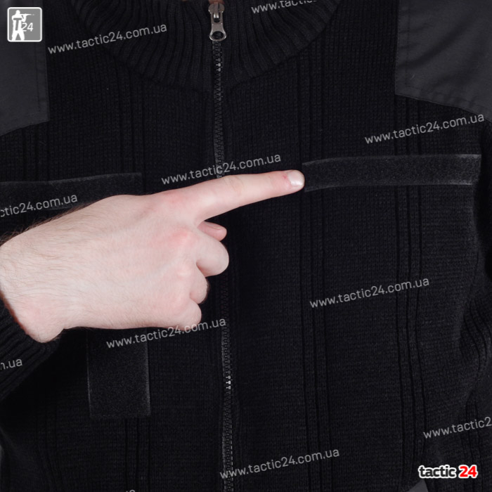 Офицерский свитер на змейке Черный в военторг tactic24.com.ua