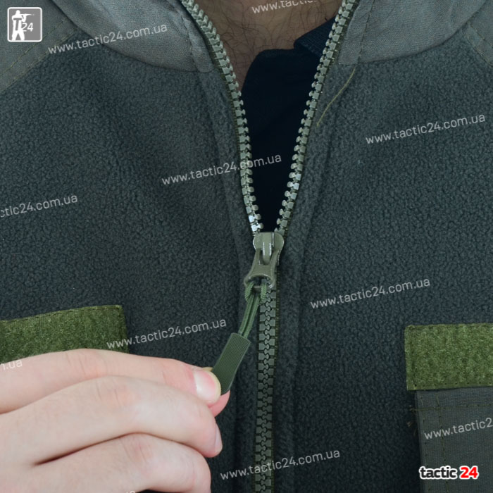 Флисовая кофта с карманами и прорезным на груди 2017 Олива в военторг tactic24.com.ua