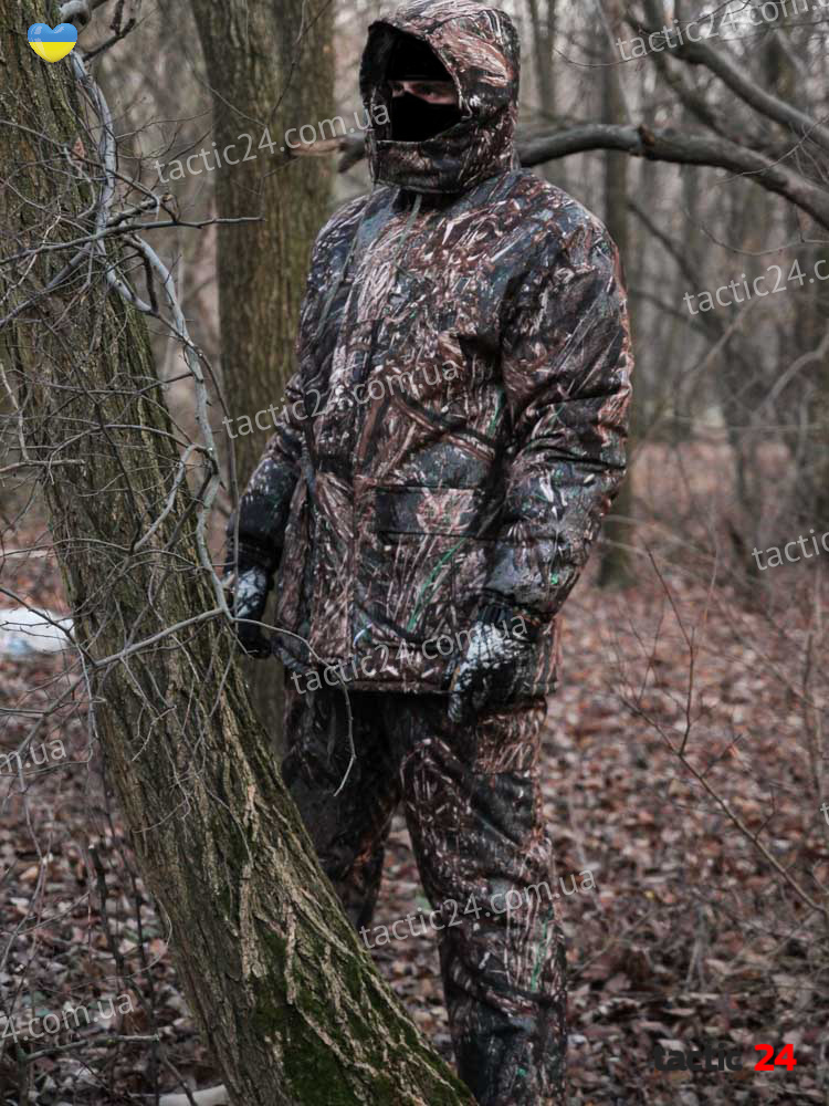 Зимний камуфляжный костюм Мембранный + полукомбинезоны Темный камыш ,  в военторг tactic24.com.ua