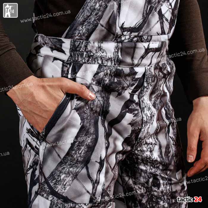 Зимний камуфляж (112) мембранный полукомбинезоны Белый клен  в военторг tactic24.com.ua
