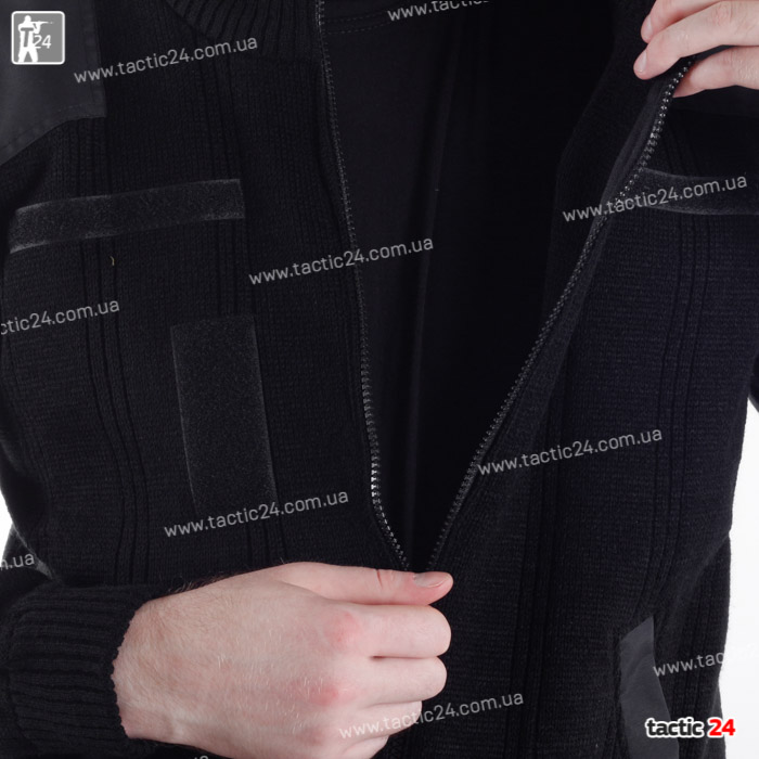 Офицерский свитер на змейке Черный в военторг tactic24.com.ua