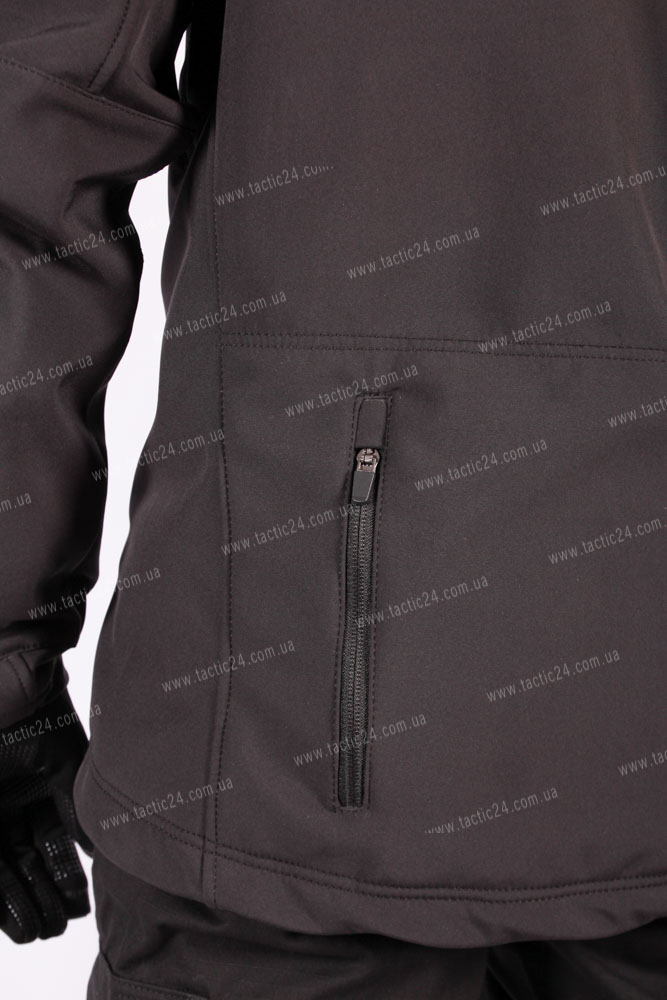 Куртка Softshell с отстегивающимся капюшономЧерный  в военторг tactic24.com.ua