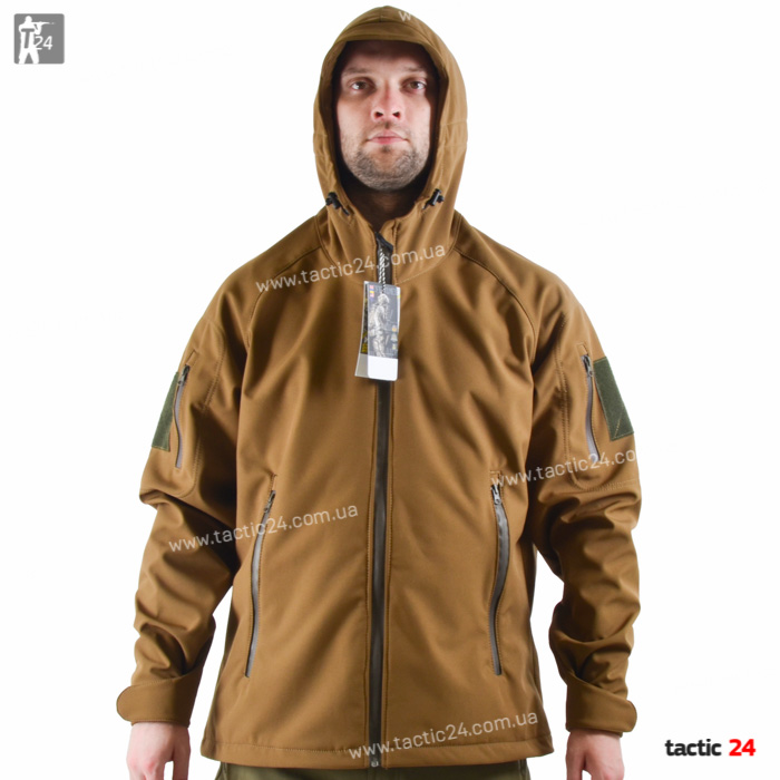 Куртка тактическая Softshell Койот Тан в военторг tactic24.com.ua