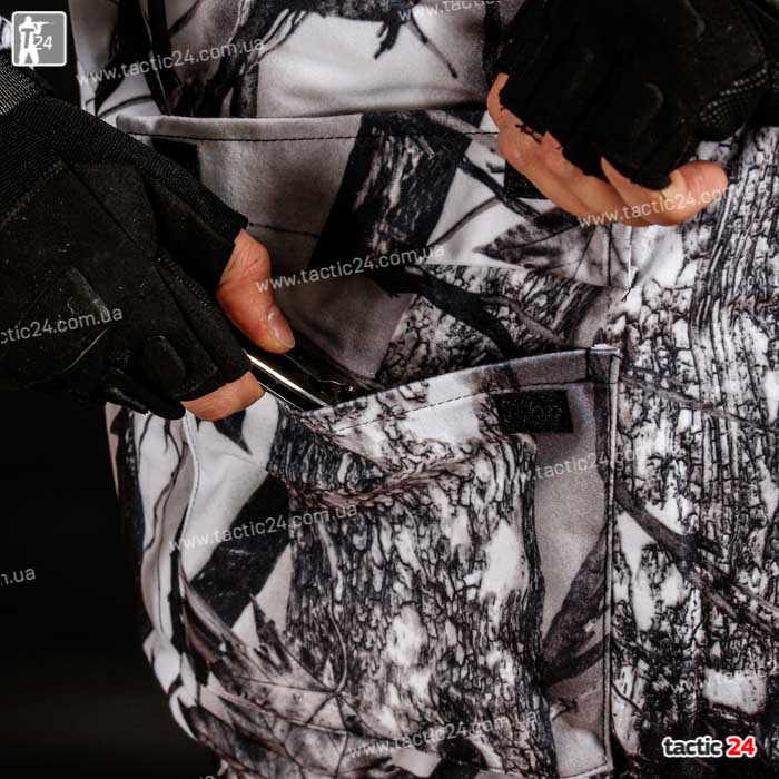 Зимний камуфляж (112) мембранный полукомбинезоны Белый клен  в военторг tactic24.com.ua