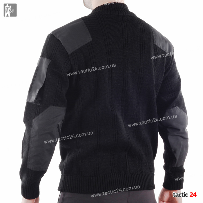 Офицерский свитер на змейке Черный в военторг tactic24.com.ua
