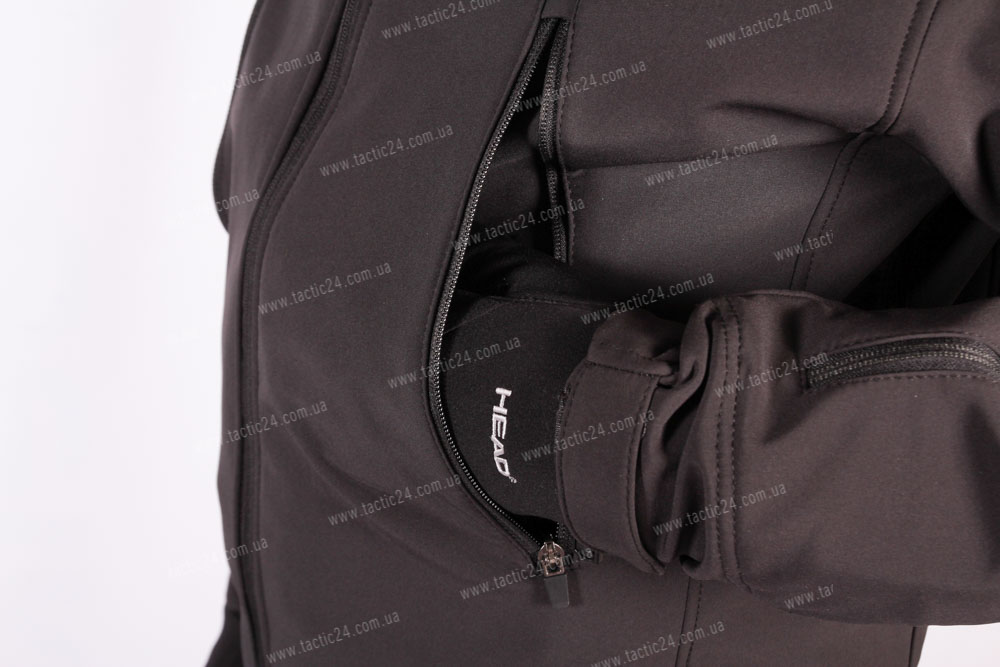 Куртка Softshell с отстегивающимся капюшономЧерный  в военторг tactic24.com.ua
