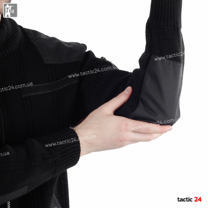 Офицерский свитер на змейке Черный в военторг tactic24.com.ua