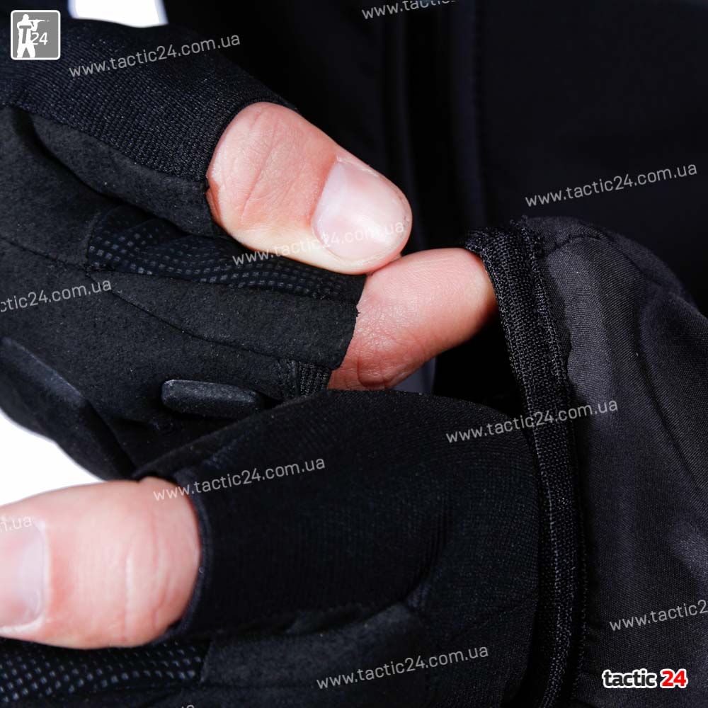 Куртка тактическая Черная  Softshell в военторг tactic24.com.ua