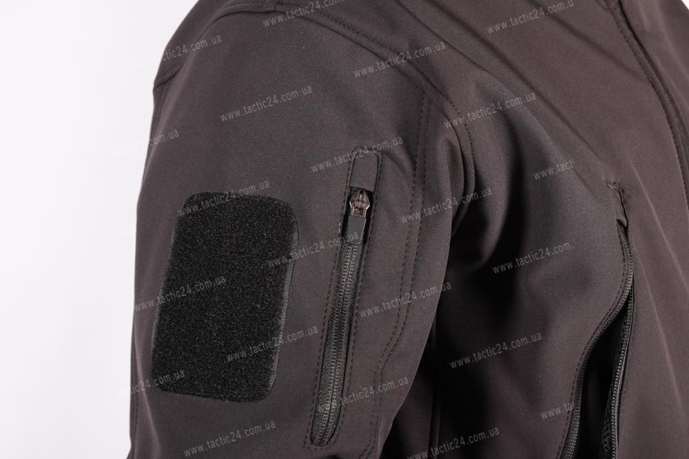 Куртка Softshell с отстегивающимся капюшономЧерный  в военторг tactic24.com.ua
