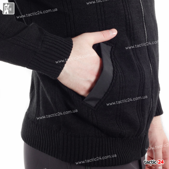 Офицерский свитер на змейке Черный в военторг tactic24.com.ua