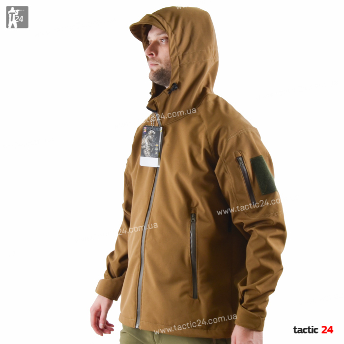Куртка тактическая Softshell Койот Тан в военторг tactic24.com.ua