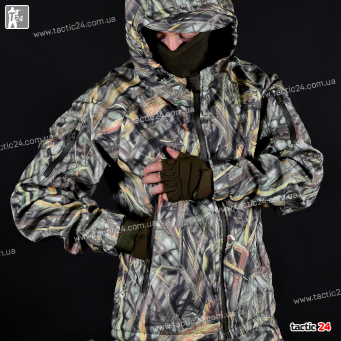 Камуфляжный Костюм Охота-Рыбалка (112) "Светлый камыш" Пошив как софтшел в военторг tactic24.com.ua