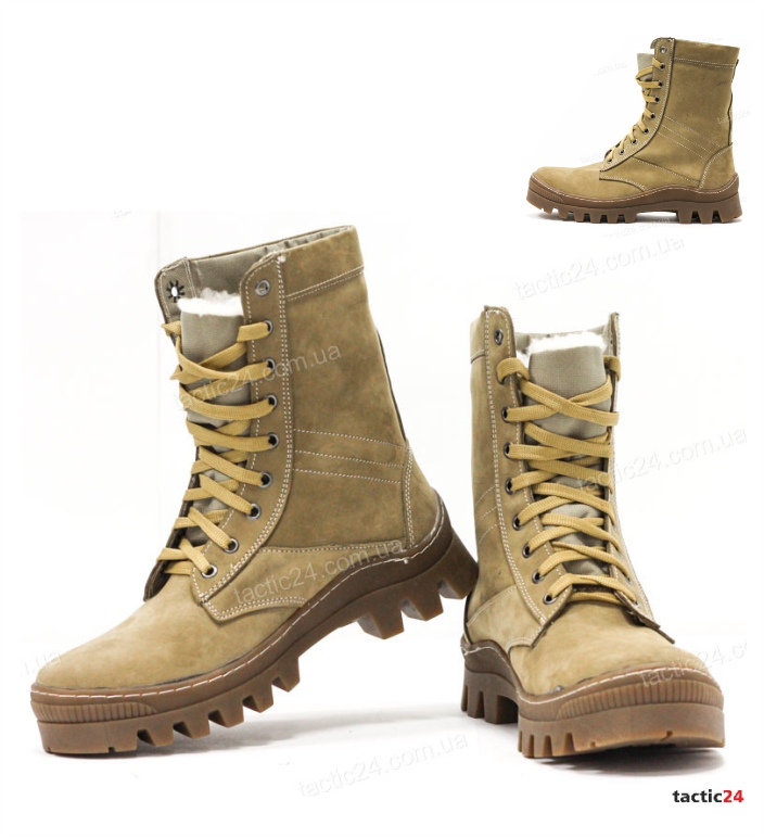 Зимние берцы теплый Песок ( 100 ) Трек шерсть "Треки"  в военторг tactic24.com.ua