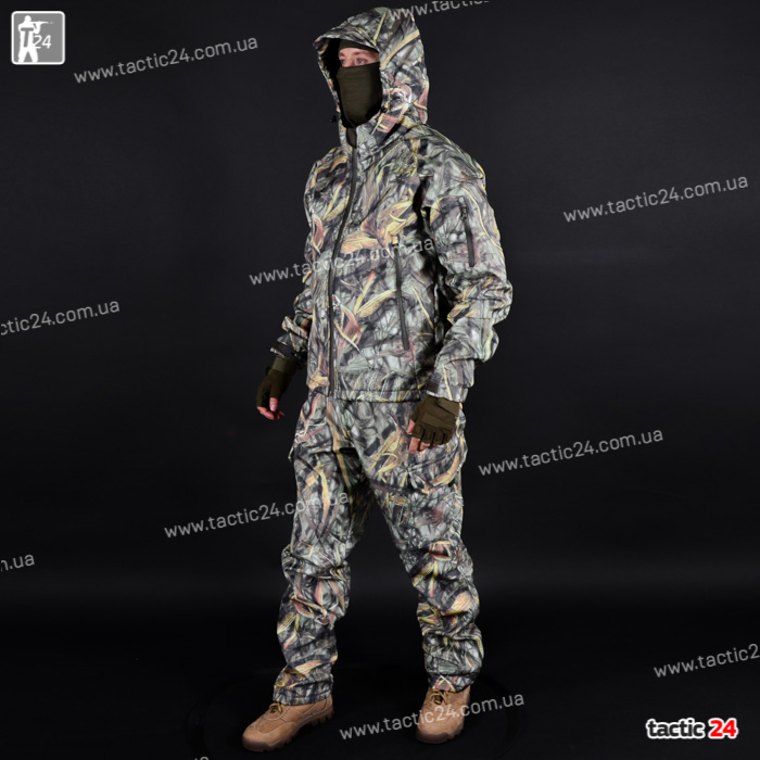 Камуфляжный Костюм Охота-Рыбалка (112) "Светлый камыш" Пошив как софтшел в военторг tactic24.com.ua