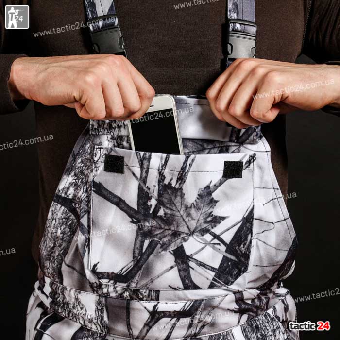 Зимний камуфляж (112) мембранный полукомбинезоны Белый клен  в военторг tactic24.com.ua