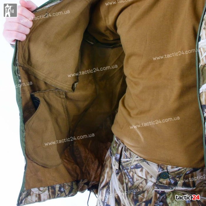 Камуфляжный Костюм (812) "Светлый камыш" водоотталкивающий Дюспо с начесом на змейках в военторг tactic24.com.ua