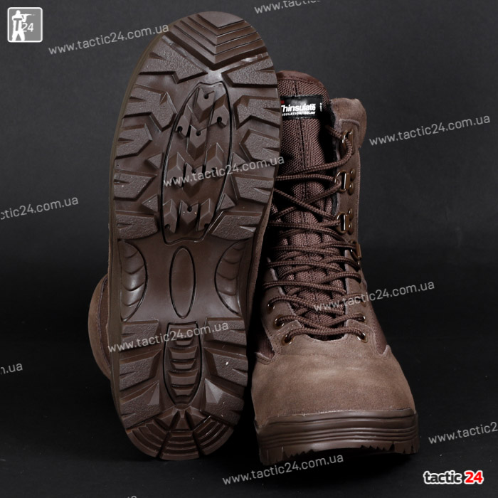 Тактические ботинки осень-зима Милтек со змейкой коричневые (brown) в военторг tactic24.com.ua