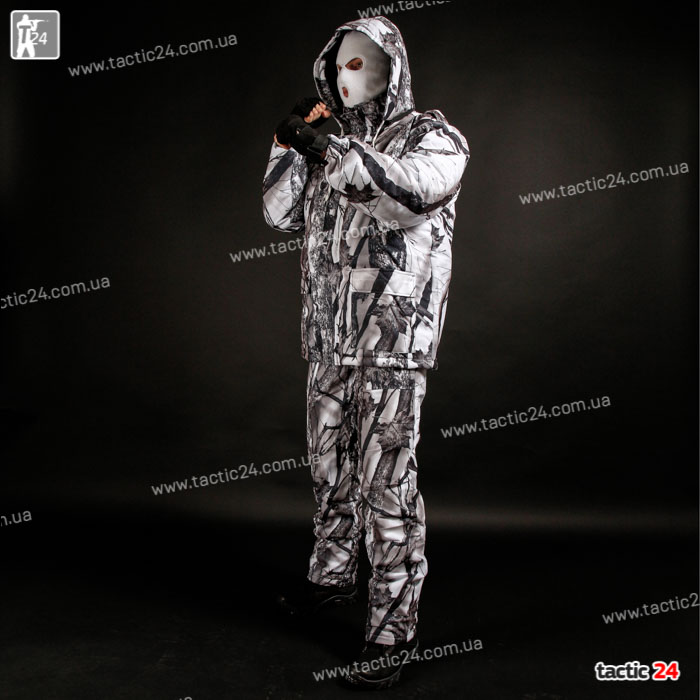 Зимний камуфляж (112) мембранный полукомбинезоны Белый клен  в военторг tactic24.com.ua