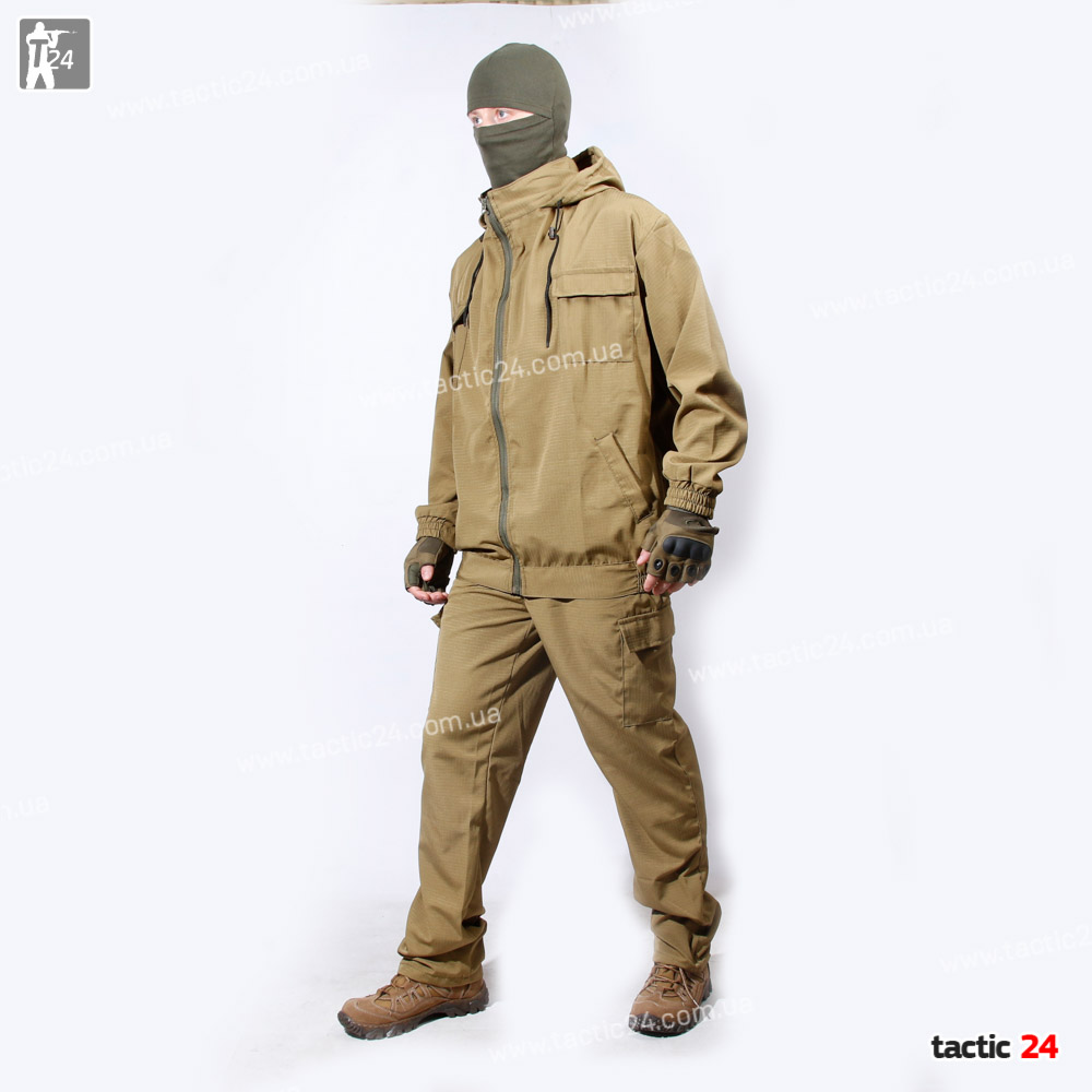 Камуфляж спорт с капюшеном Койот РипСтоп в военторг tactic24.com.ua