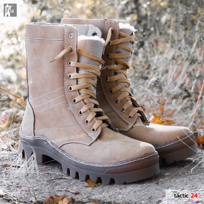 Зимние берцы теплый Песок ( 100 ) Трек шерсть "Треки"  в военторг tactic24.com.ua