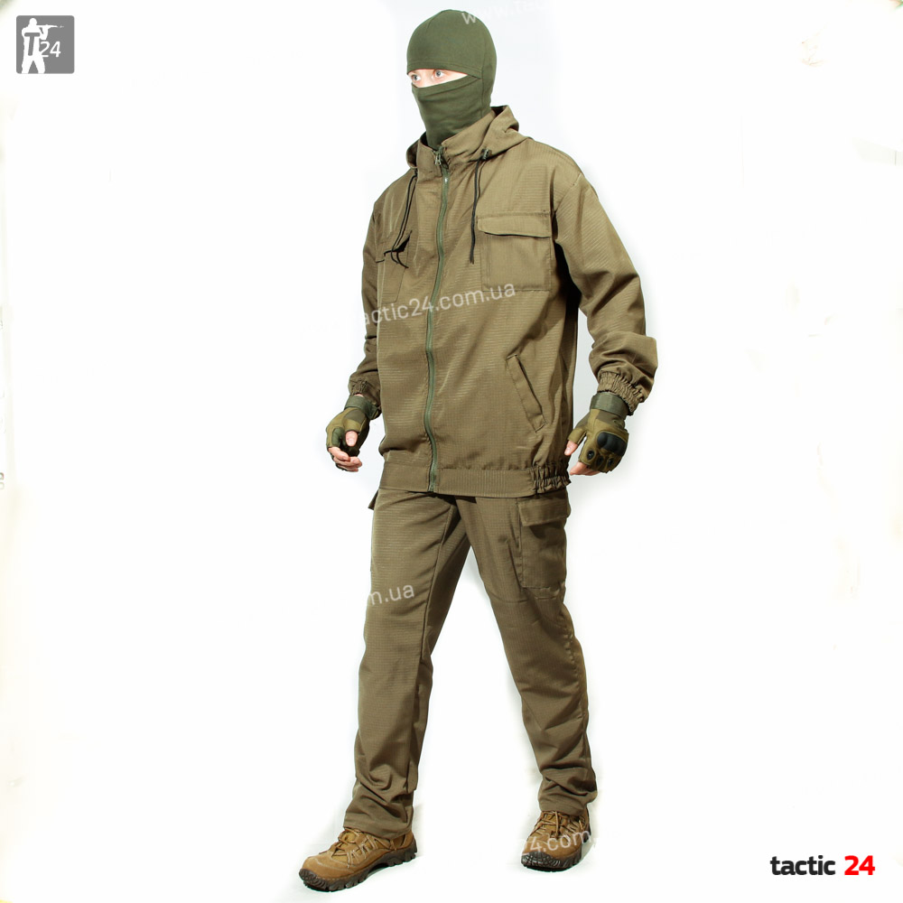 Камуфляж спорт с капюшеном Олива РипСтоп в военторг tactic24.com.ua
