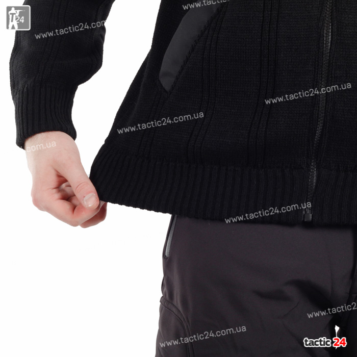 Офицерский свитер на змейке Черный в военторг tactic24.com.ua
