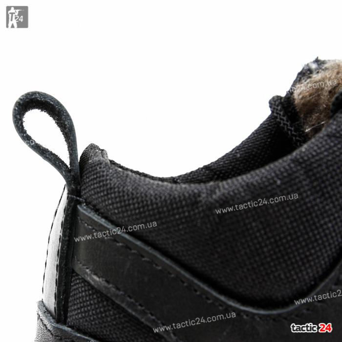 Зимние берцы Милтекс на шерсти Черные кожа глаткая в военторг tactic24.com.ua