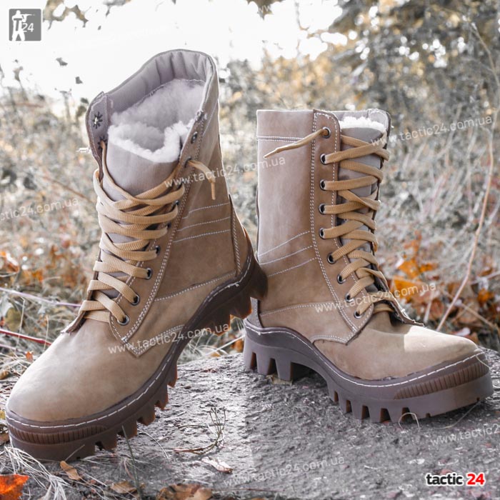 Зимние берцы теплый Песок ( 100 ) Трек шерсть "Треки"  в военторг tactic24.com.ua
