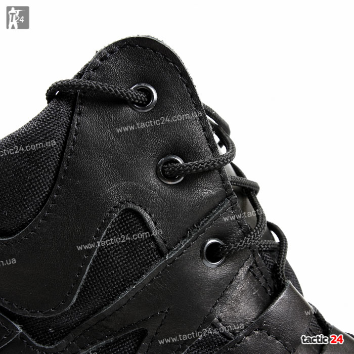 Зимние берцы Милтекс на шерсти Черные кожа глаткая в военторг tactic24.com.ua
