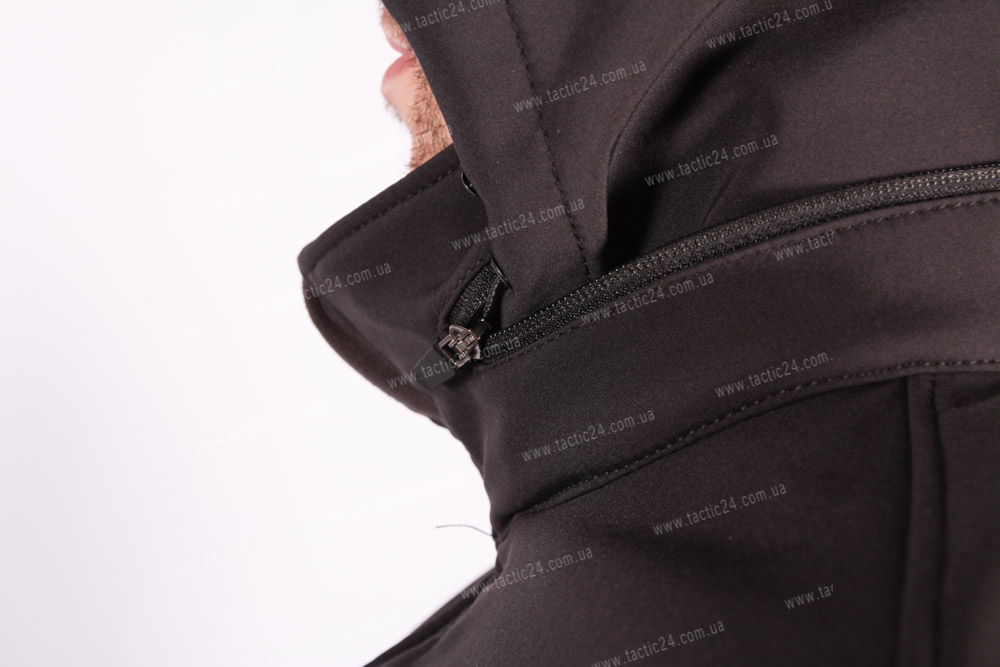 Куртка Softshell с отстегивающимся капюшономЧерный  в военторг tactic24.com.ua